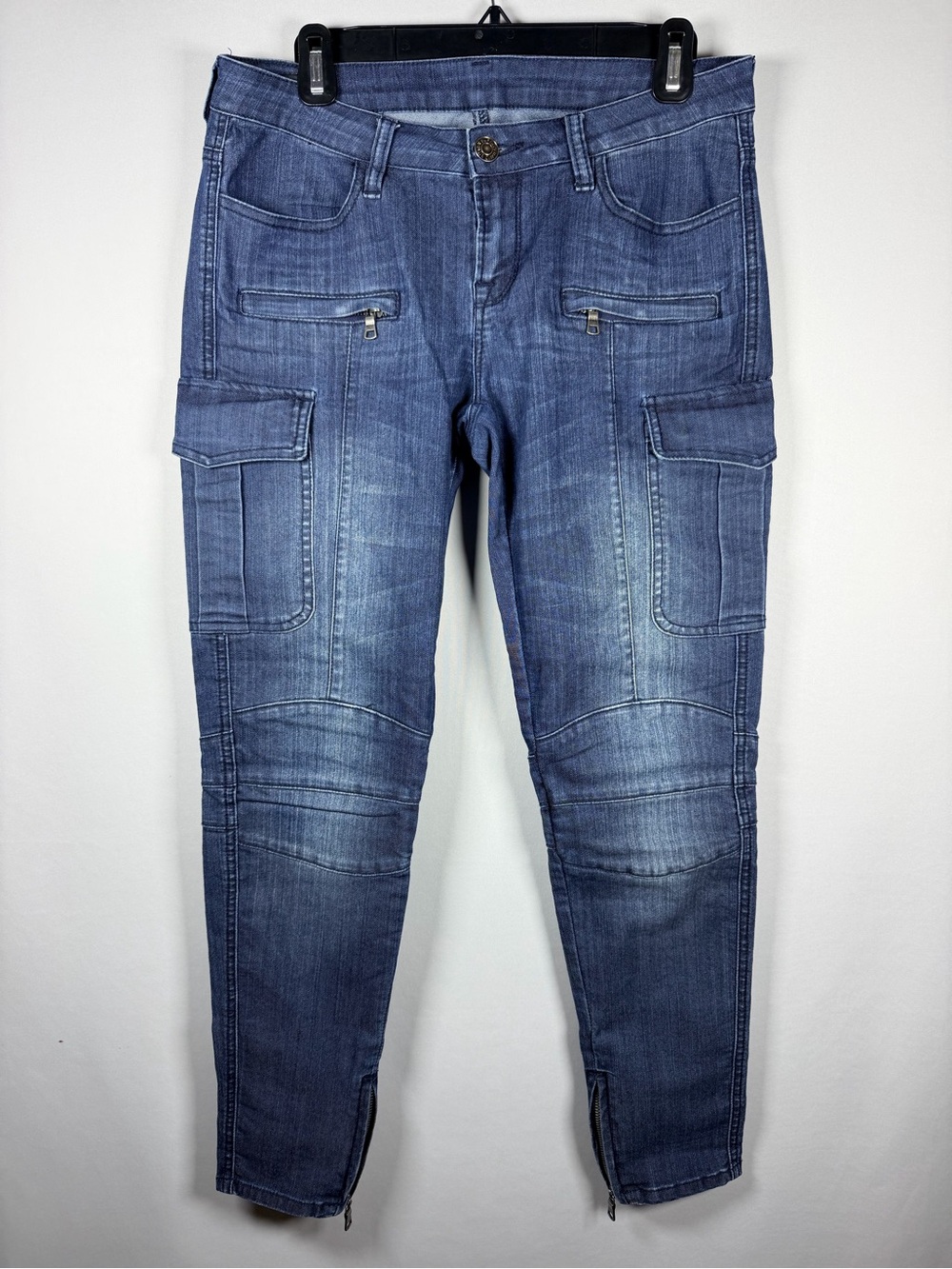 Buffalo David Bitton Women's Skinny Cargo Jeans in Blue